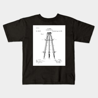 Surveyor Tripod Patent - Land Surveying Geology Geography Art - White Kids T-Shirt